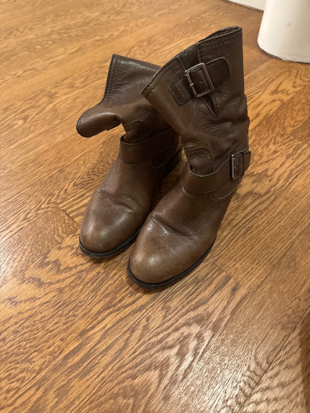 Prada chocolate leather moto boots in great condition size 7